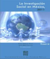 Cubierta para La Investigación Social en México, 2011. Tomo III