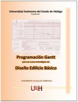 Cubierta para Programación Gantt, diseño edilicio básico