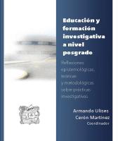 Cubierta para Educación y formación investigativa a nivel posgrado