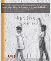 Cubierta para Prevención, atención, erradicación y sanción de la violencia contra niñas, niños y adolescentes en el estado de Hidalgo Aplicación de los modelos y protocolos generales