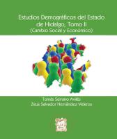 Cubierta para Estudios Demográficos del Estado de Hidalgo, Tomo II Cambio Social y Económico