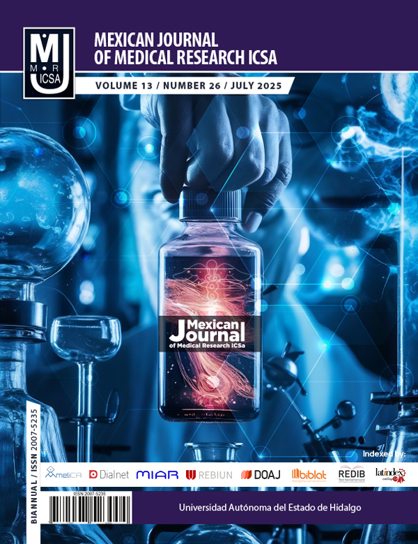 					View Vol. 13 No. 26 (2025): Mexican Journal of Medical Research ICSA
				
